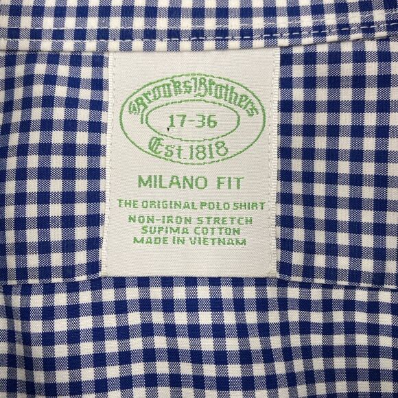 Brooks Brothers Men’s Milano Fit Shirt Size 17-36 Like New - Picture 7 of 7